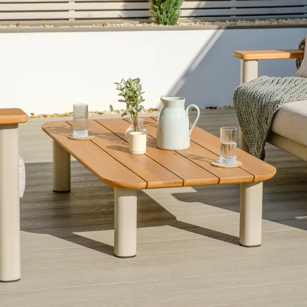 Oak Garden Land - Sicily Teak Rectangular Coffee Table - Latte