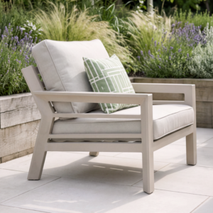 Oak Garden Land - New York Aluminium Garden Armchair - Latte