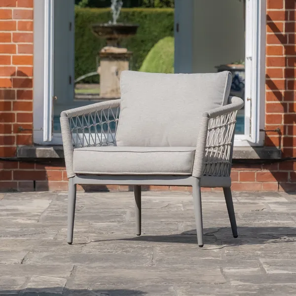 Oak Garden Land - Monaco Rope Weave Lounge Chair - Cool Linen