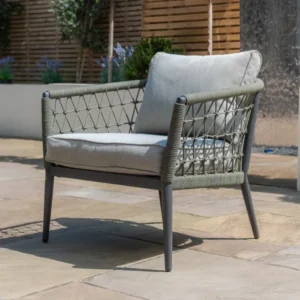Oak Garden Land - Monaco Rope Weave Lounge Chair - Ivy Green