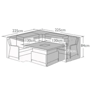 Oak Garden Land - Ascot/Harrogate Deluxe Corner Dining Set - Garden Furniture Cover
