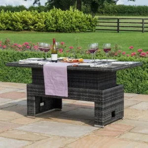 Oak Garden Land - Kingston Rattan Rising Table - Grey (Table Only)