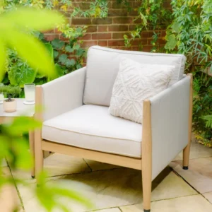Oak Garden Land - Burford Aluminium Lounge Chair - Almond