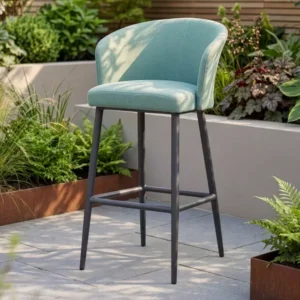 Oak Garden Land - Outdoor Fabric High Zen Bar Stool - Sage Green