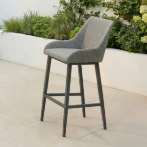 Oak Garden Land - Outdoor Fabric Regal Bar Stool - Zinc Grey