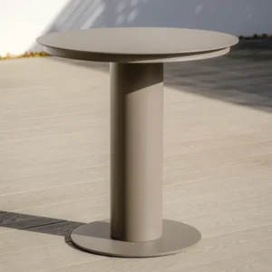 Oak Garden Land - Sicily Aluminium Round Pedestal Side Table - Café