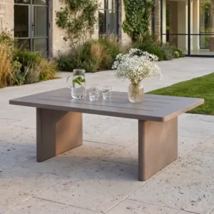 Oak Garden Land - Metro Aluminium Rectangular Garden Coffee Table - Café