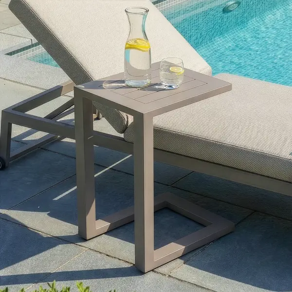 Oak Garden Land - Outdoor Fabric Aluminium Side Table - Café