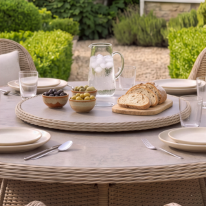 Oak Garden Land - Turin Round Rattan 60cm Lazy Susan - Natural