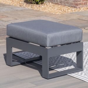 Oak Garden Land - Amalfi Aluminium Garden Footstool - Grey