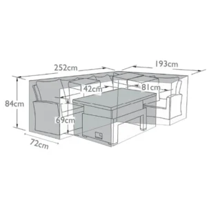 Oak Garden Land - Corner Left Hand Rising Set - Garden Furniture Cover