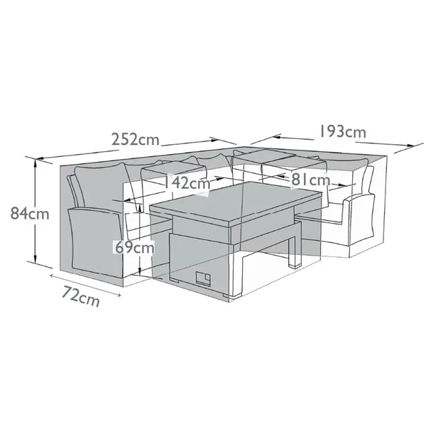 Oak Garden Land - Corner Left Hand Rising Set - Garden Furniture Cover