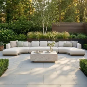 Oak Garden Land - Outdoor Fabric Lyon Large U Shape Sofa Set - Pebble