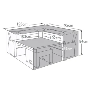 Oak Garden Land - Square Corner Dining Set - Garden Furniture Cover